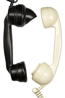 two telephone handsets